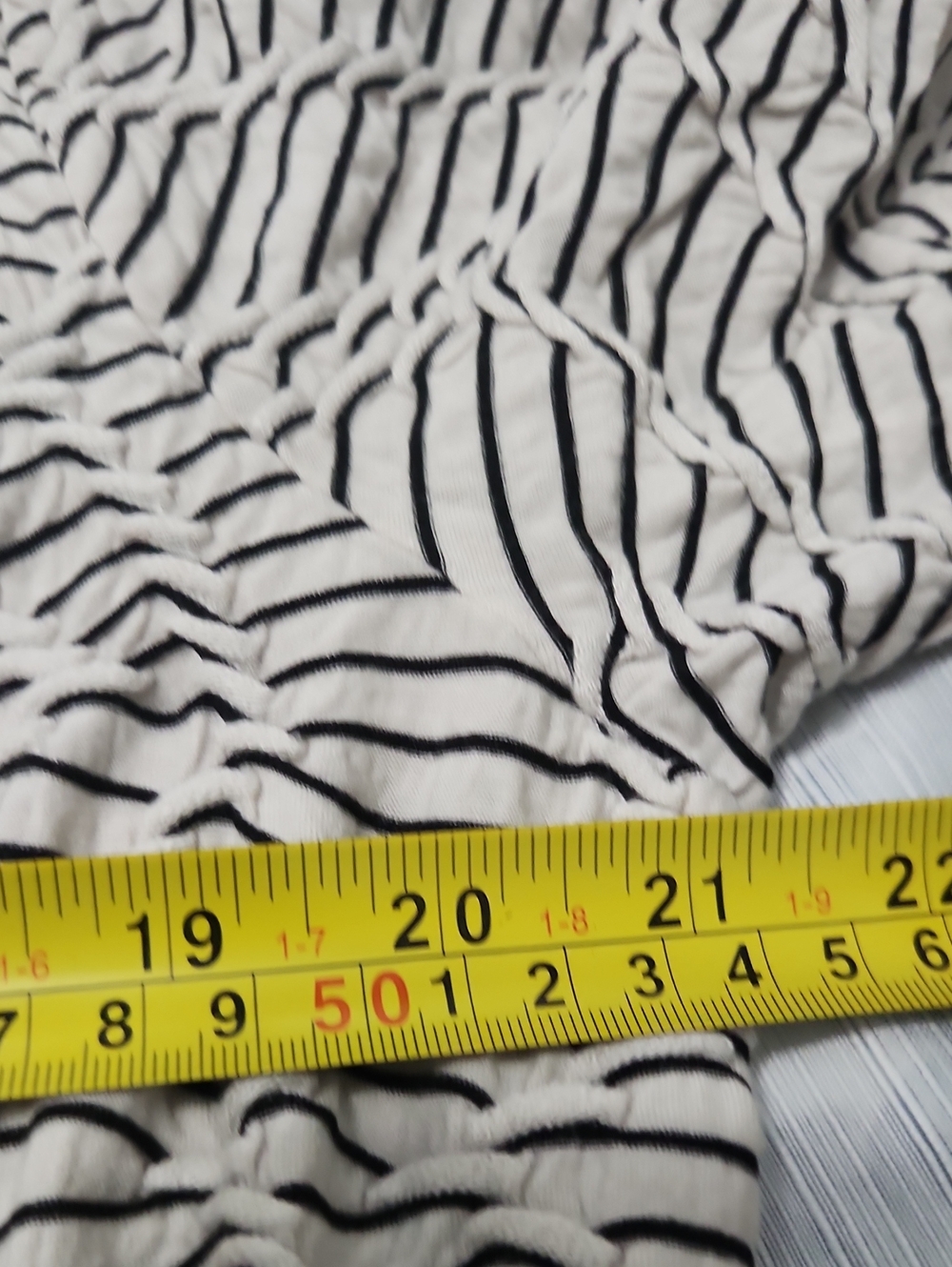NIC+ZOE Ivory Black Textured Stripe Wrap Top 3/4 Sleeve L - Picture 14 of 14